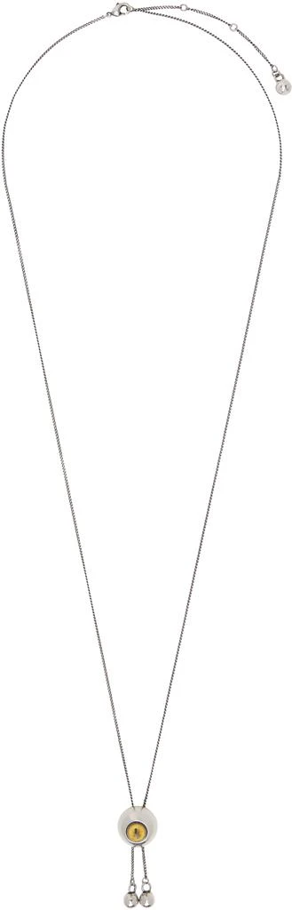 Lemaire Silver Rattle Cat Eye Bolo Tie Necklace 1