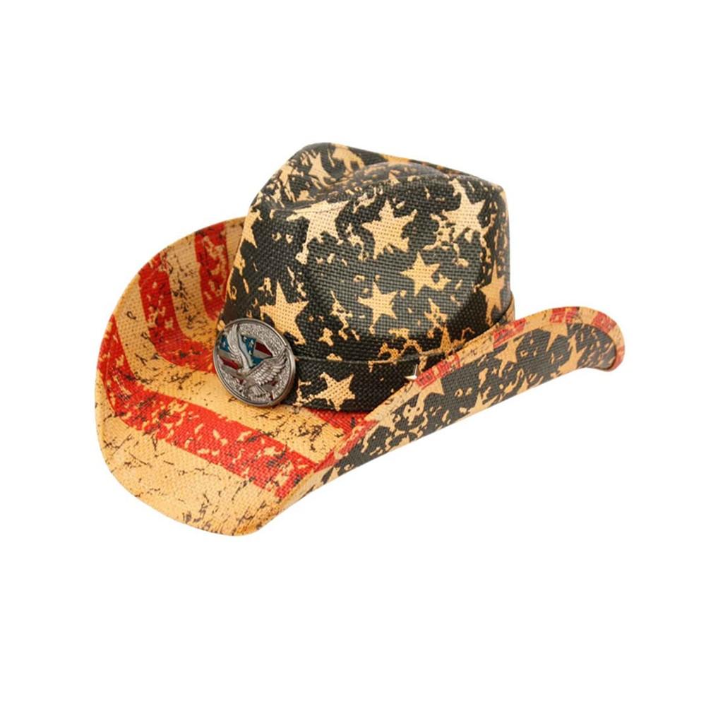 Epoch Hats Company Angela & William American Flag Cowboy Hat with Eagle