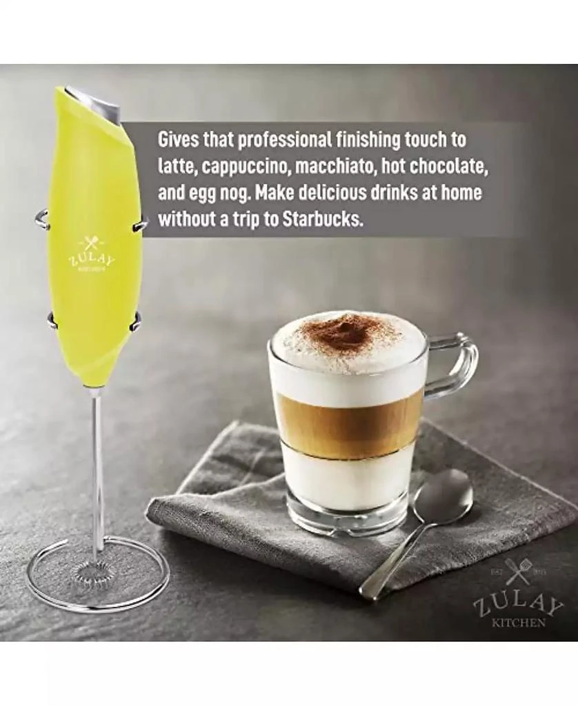Zulay Kitchen One-Touch Handheld Milk Frother – Easy Use Foam Maker 5