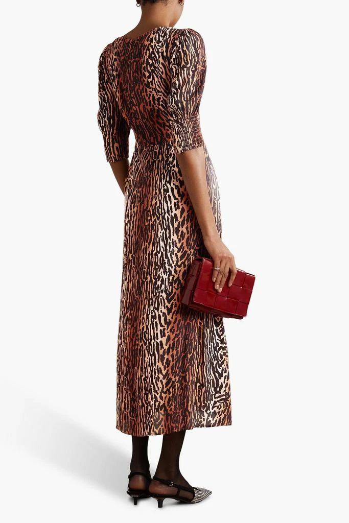 Rixo Karen crystal-embellished leopard-print crepe de chine midi dress 3