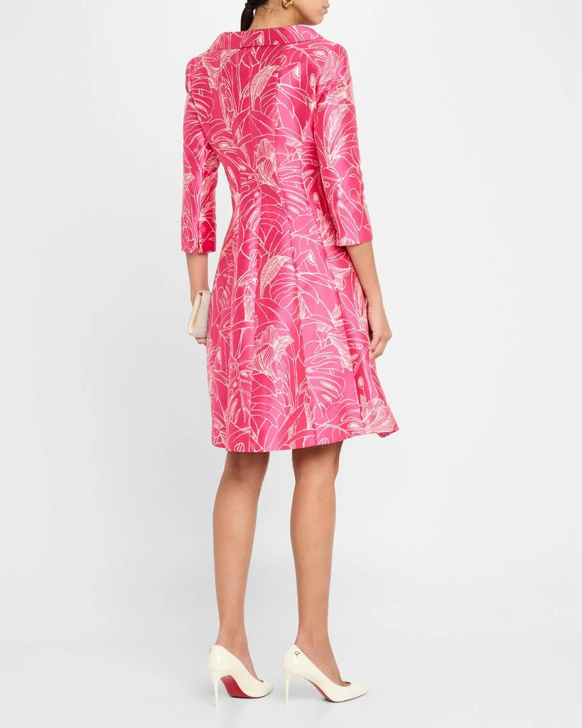 Teri Jon Botanical Jacquard Coat Dress 3