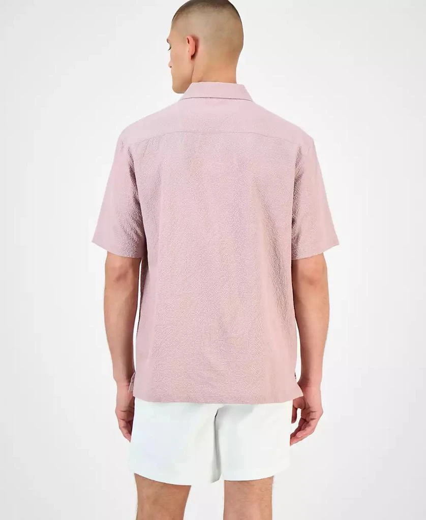 Macy's Alfani Men's Short Sleeve Puckered Button-Front Camp Shirt, Exclusively at Macy's 4
