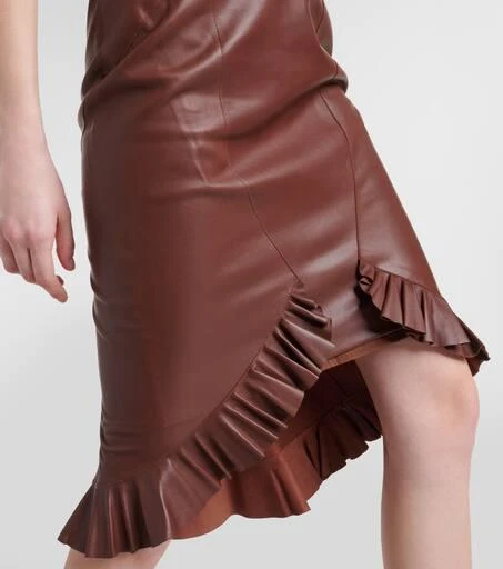 Tom Ford Ruffled leather midi skirt 5