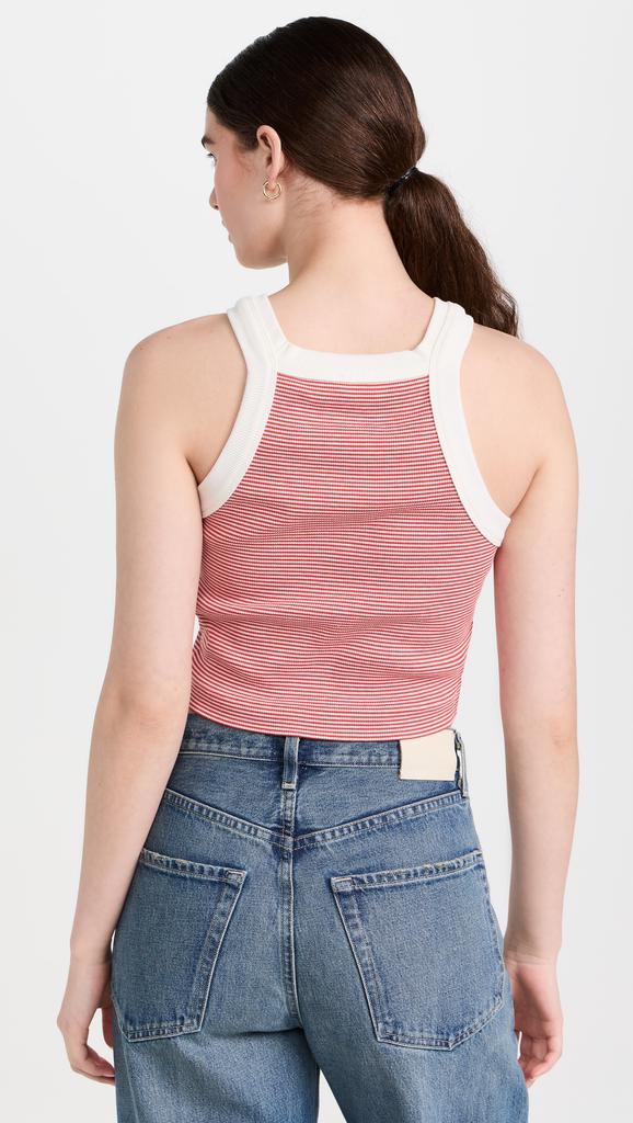 Closed Cropped Racer Tank Top