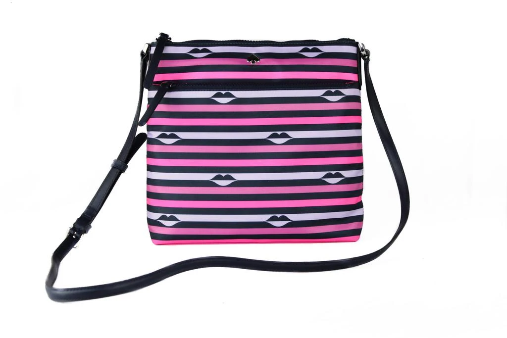Kate Spade Kate Spade Jae Nylon Leather Flat Pink Striped Multi Crossbody HandBag Purse 1