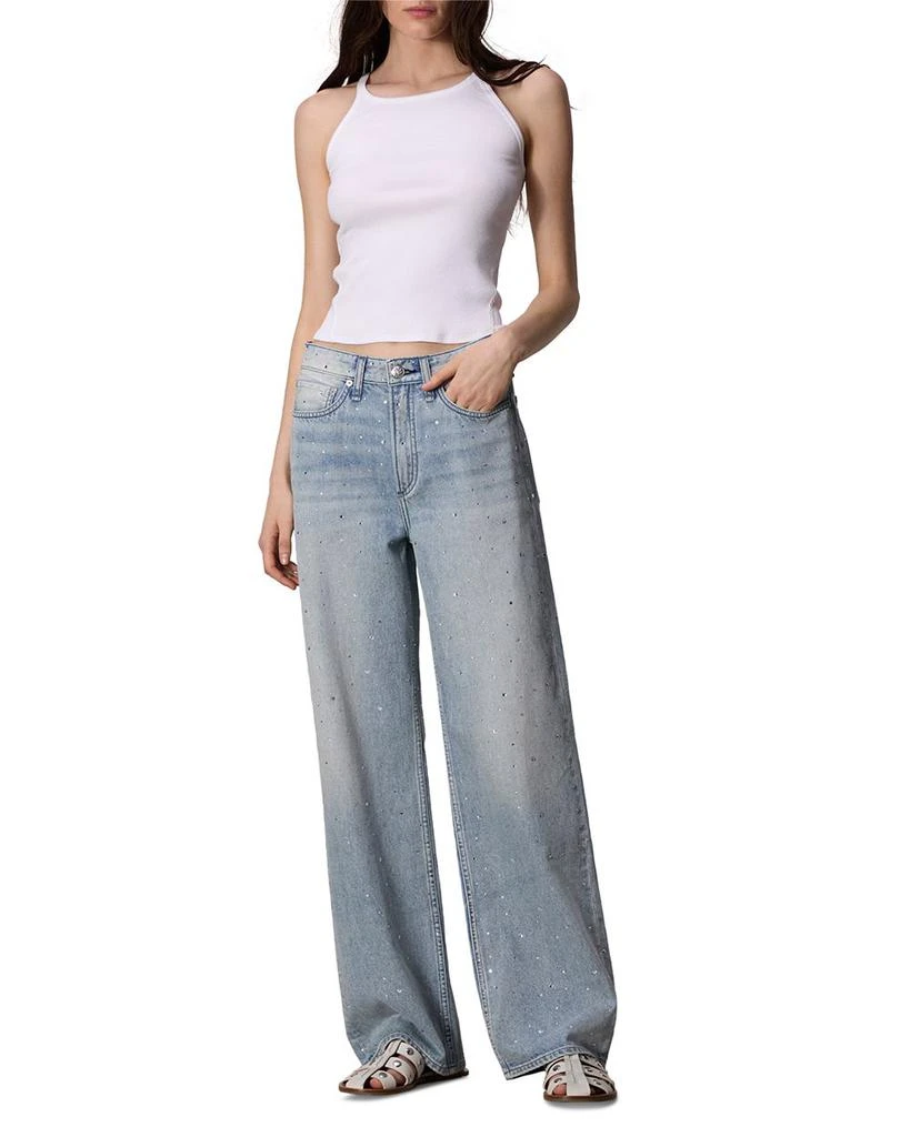 Rag & Bone Logan Wide Leg Jeans in Misty With Jewel 2