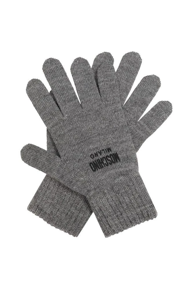 Moschino Moschino Logo Printed Knitted Gloves 1