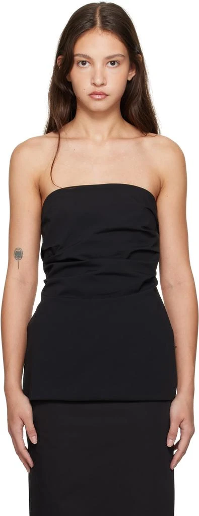 St. Agni Black Strapless Tie Back Top 1