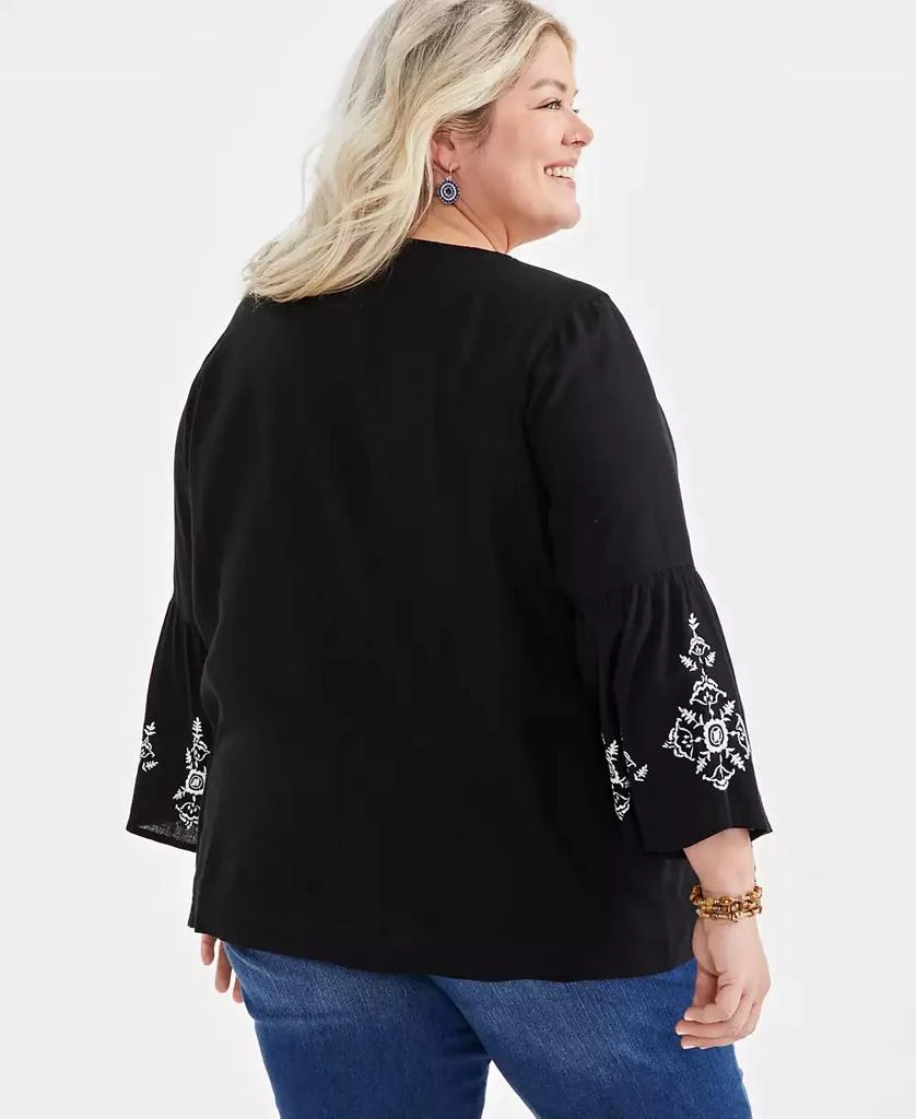 Style & Co Plus Size Embroidered Pintuck Blouse, Created for Macy's 4