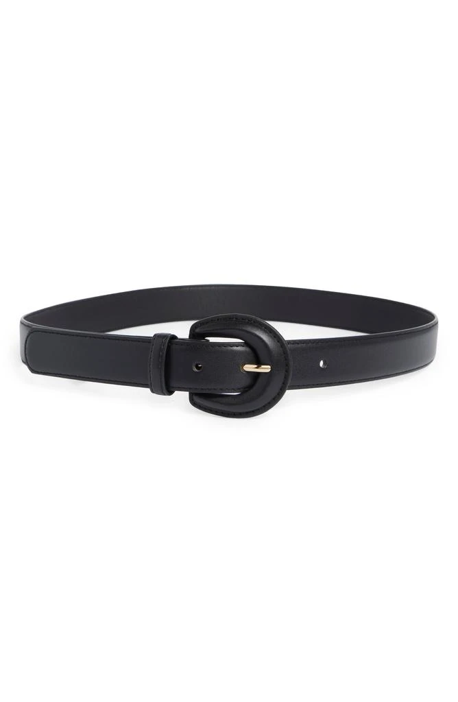 Linea Pelle Covered Buckle Faux Leather Belt