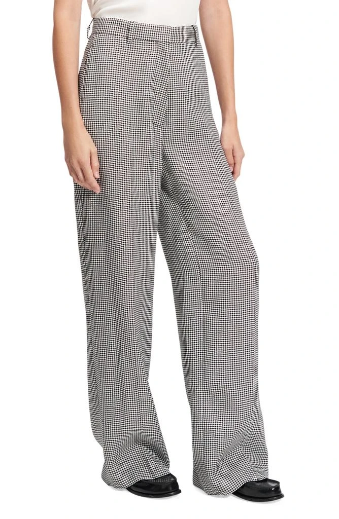 Theory B.Mel Houndstooth Check Linen Blend Pants 1