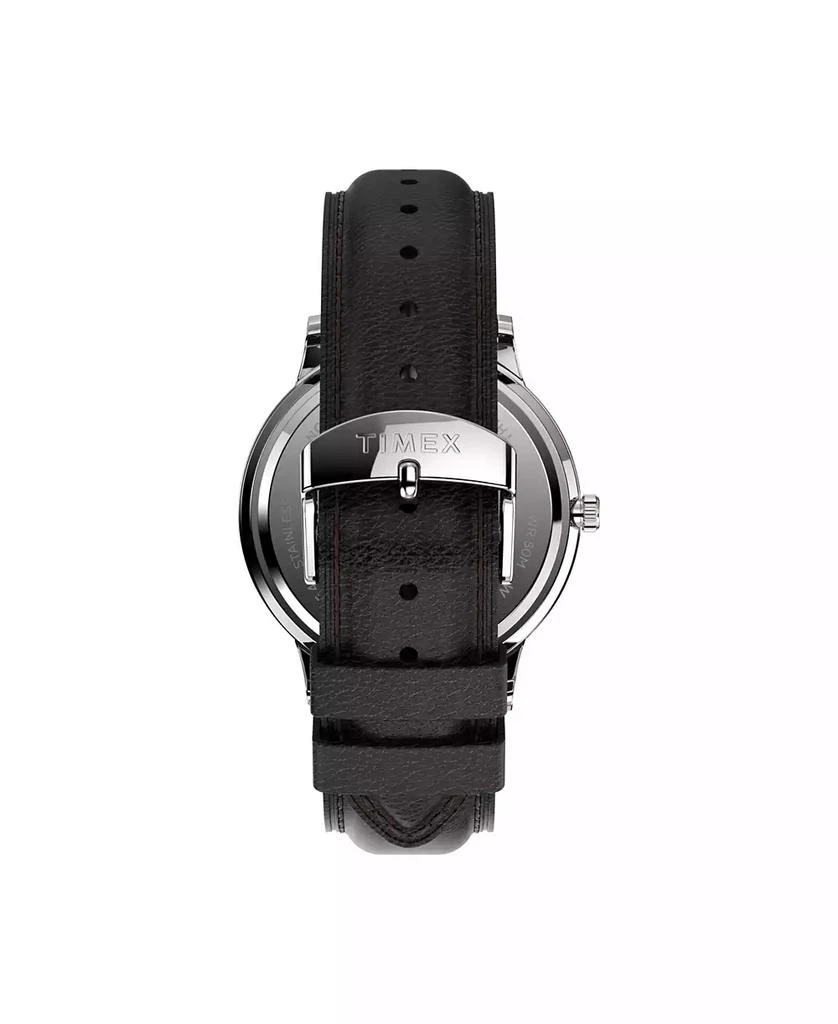 Timex Men
s Waterbury Black Leather Strap Watch 40 mm 3