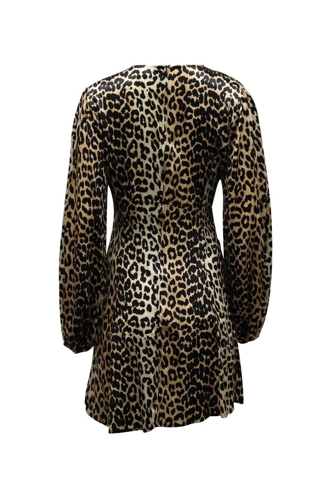 Ganni Ganni Blakely Leopard Print Mini Dress in Brown Silk Blend 2
