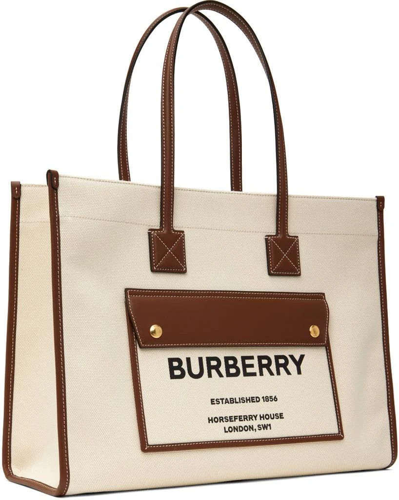 Burberry Off-White & Tan Medium Freya Tote 2