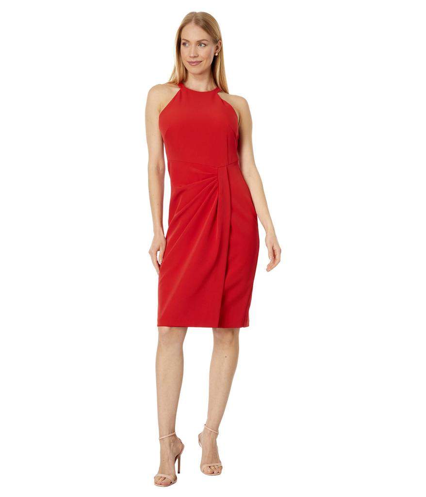 Vince Camuto Side Tuck Halter Bodycon Dress in Stretch Crepe