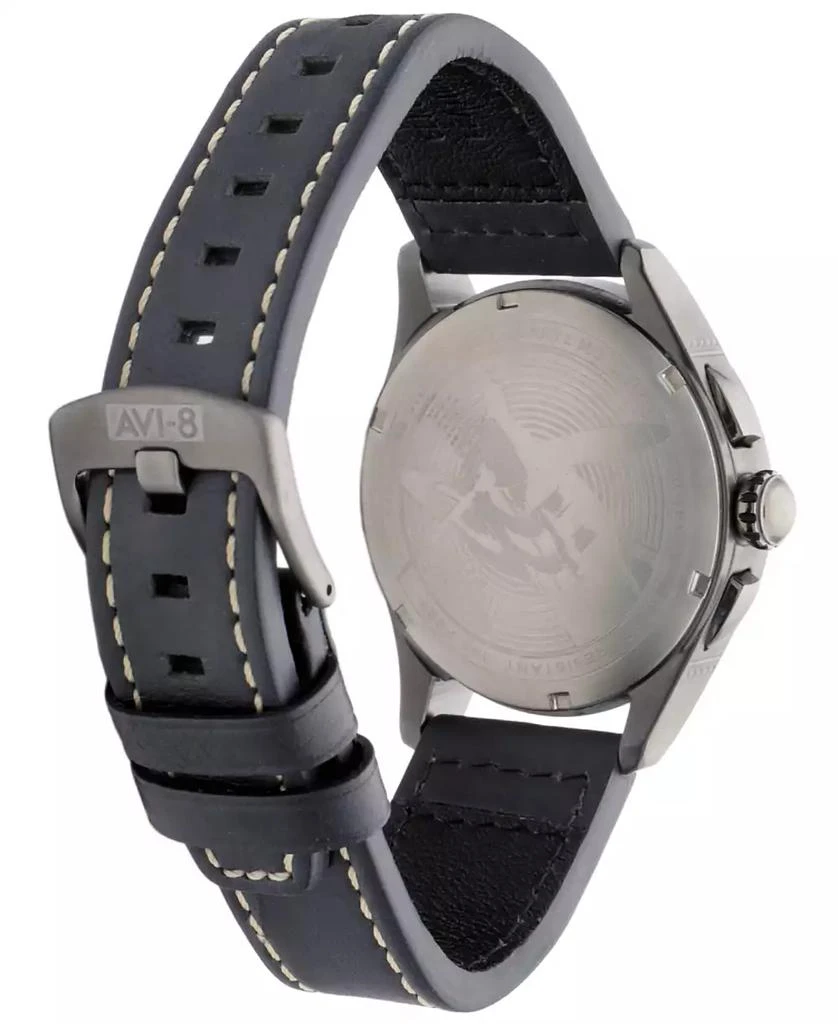 AVI-8 Men's Spitfire Lock Chronograph Blue Leather Strap Watch 3
