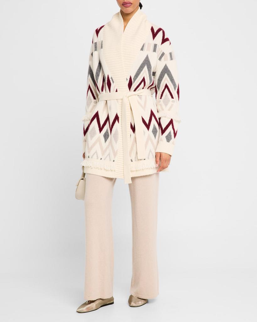 TSE Cashmere Cashmere Diamond Jacquard Intarsia Cardigan