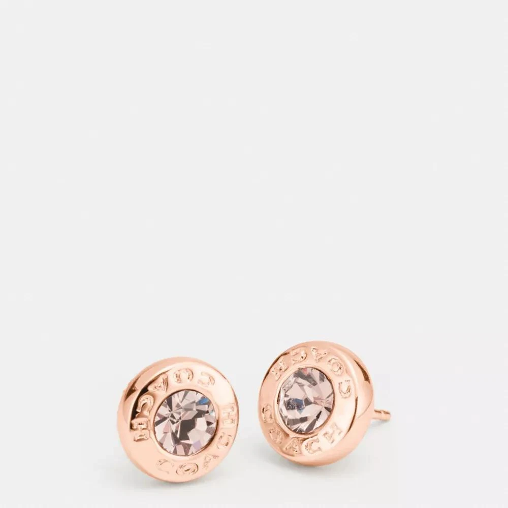 Coach Open Circle Stone Stud Earrings