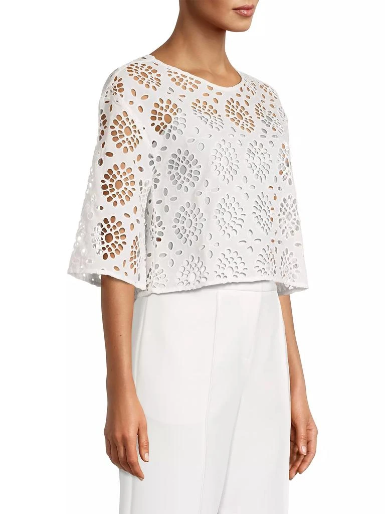 Anne Fontaine Calys Eyelet Cropped Blouse 4