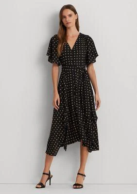 Lauren Ralph Lauren Ralph Lauren Geo Printed Crepe Flutter Sleeve Dress 1