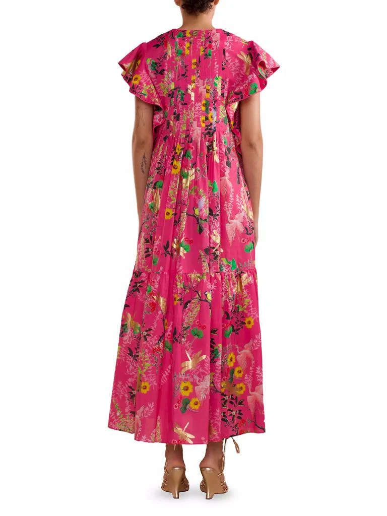 Cynthia Rowley Nairobi Floral Pintuck Maxi Dress 4