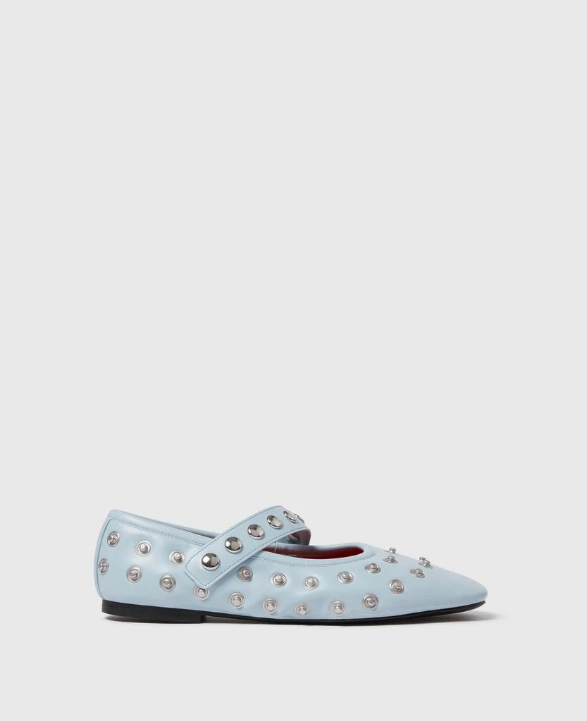 Stella McCartney Stella McCartney - Ryder Popper-Studded Ballet Flats, Woman, Dusty blue, Size: 38 1