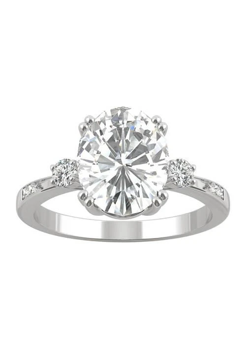 Charles 
Colvard 3.14 ct. t.w. Moissanite Oval Engagement Ring in 14K White Gold