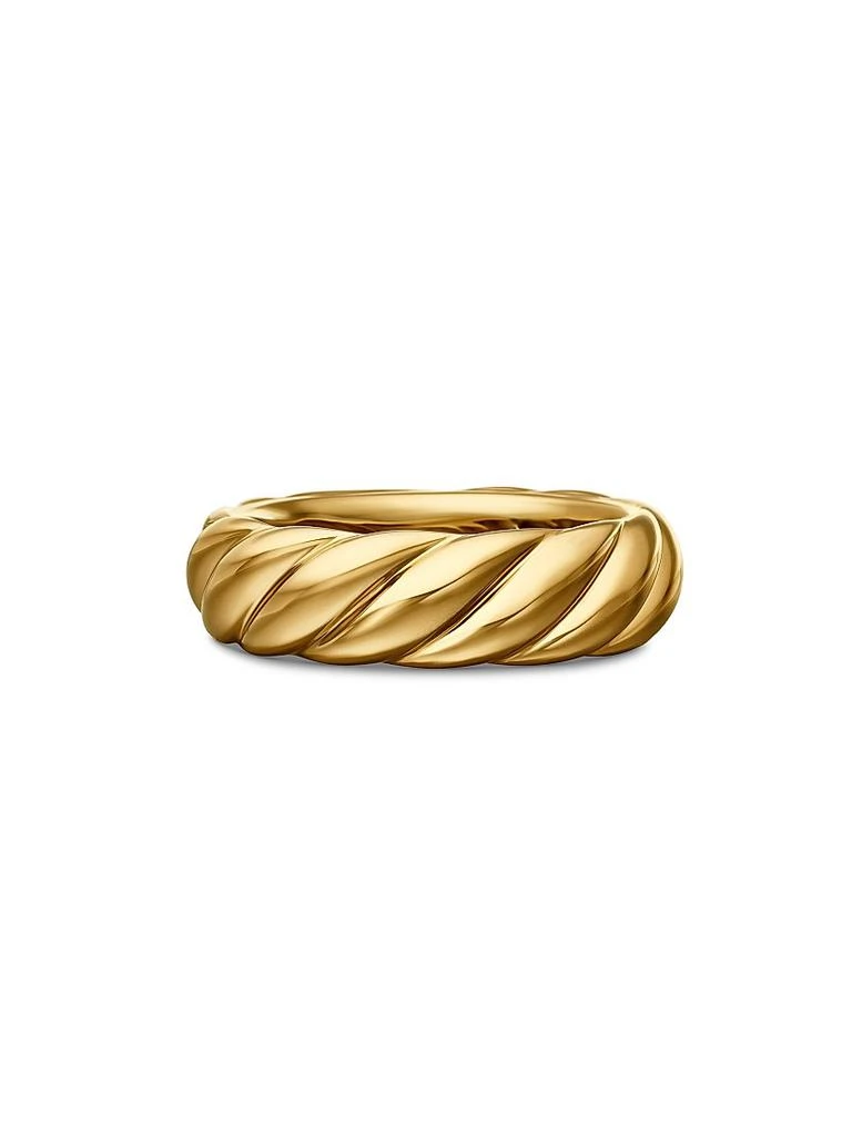 David Yurman Sculpted Cable Band Ring In 18K Yellow Gold 1