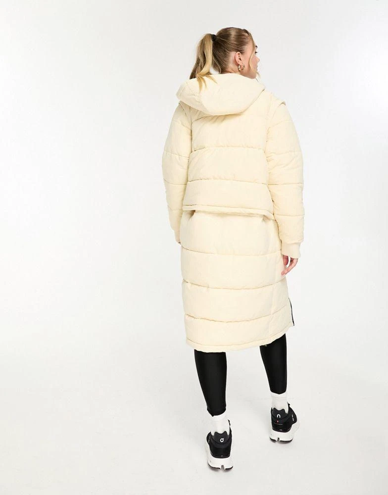 ellesse Ellesse Zanibellato longline puffer coat in off white 4