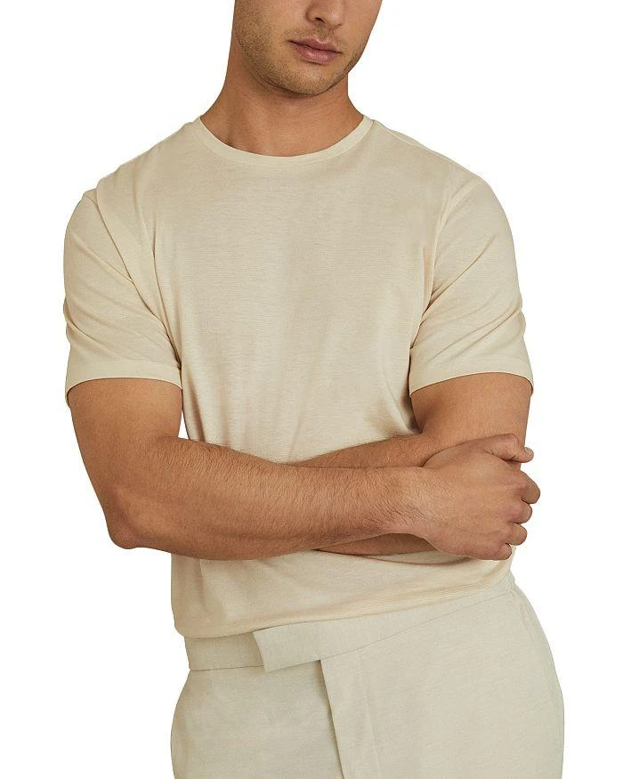 REISS Rialto Mercerized Cotton Tonal Stripe Jacquard Tee 1