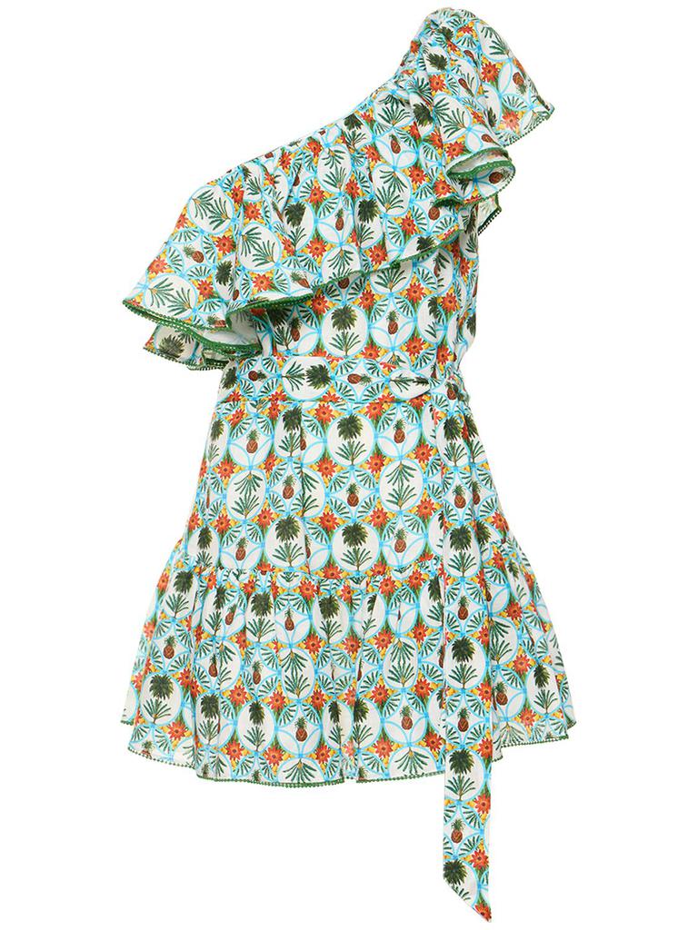 Borgo de Nor Pietra Ruffled Linen Mini Dress