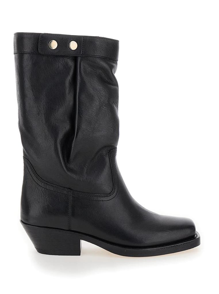 Isabel Marant 'Ademe' Black Biker Boots With Buttons In Leather Woman
