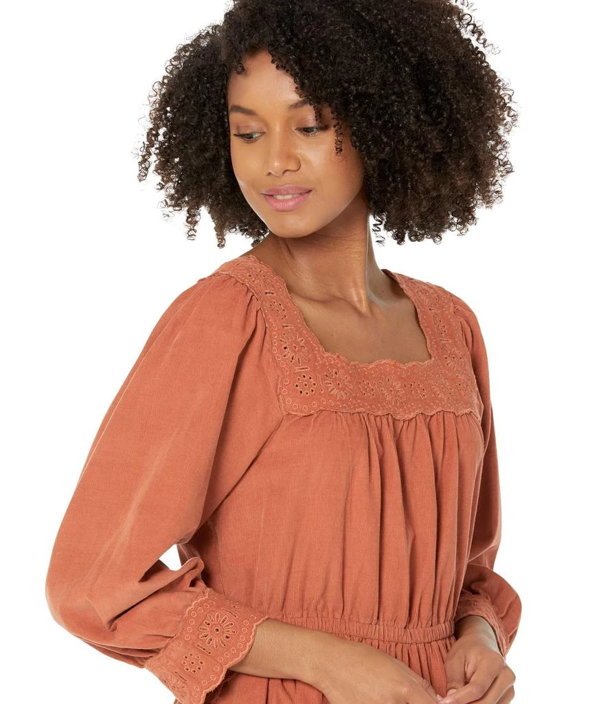 Madewell Embroidered Corduroy Square-Neck Mini Dress 3