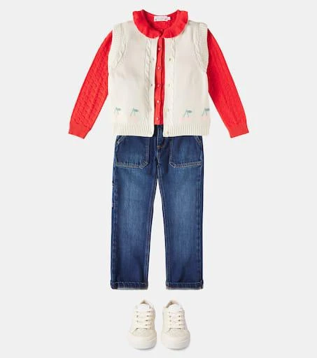 Bonpoint Erini embroidered cotton vest 2