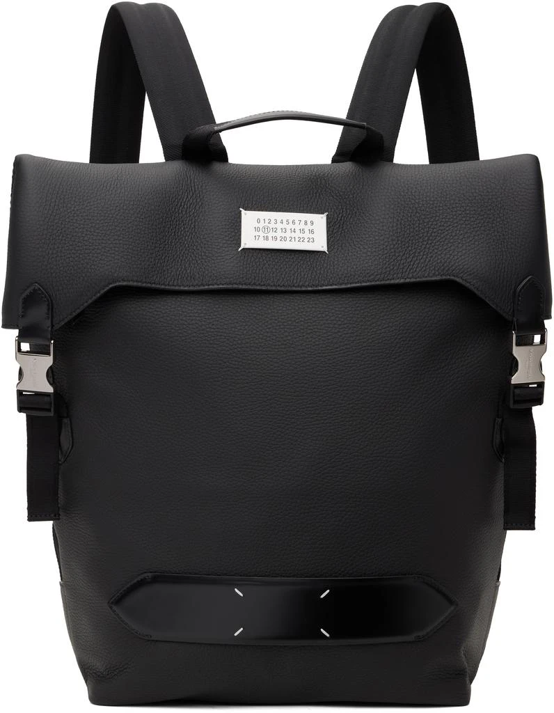 MAISON MARGIELA Black Soft 5AC Flap Backpack 1