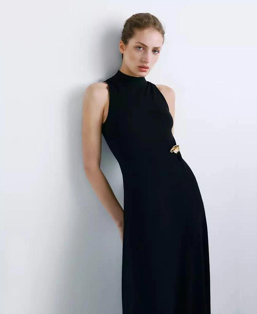 Mango Women
s Brooch Turtleneck Knitted Dress 3