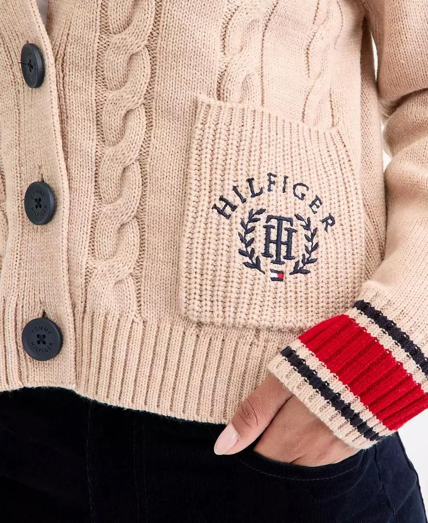 Tommy Hilfiger Women
s Cable-Knit Varsity Cardigan 3