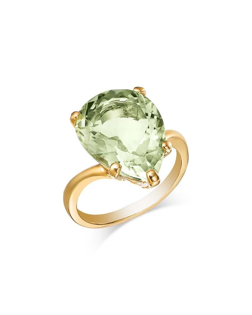 Bloomingdale
s Fine Collection Prasiolite Pear Solitaire Ring in 14K Yellow Gold 1