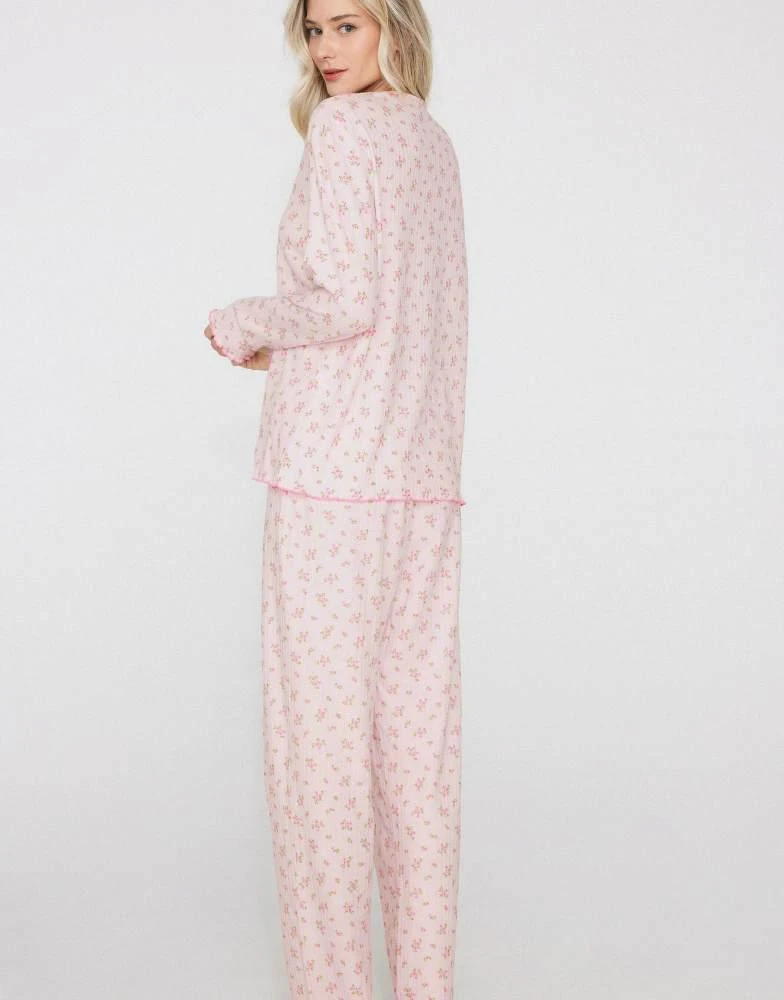 Tezenis Tezenis Long pyjamas with small flowers in rose with flowers 4