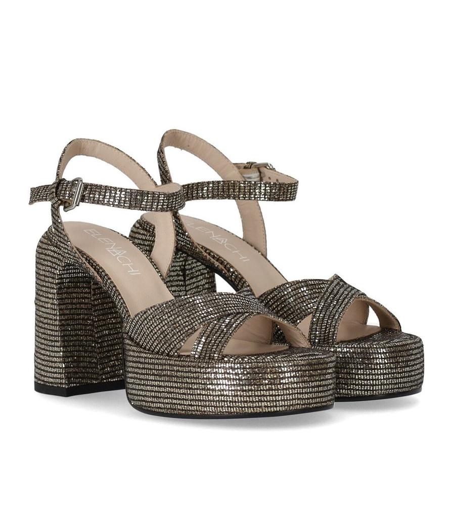 Elena Iachi Elena Iachi  Lexy Black Gold Heeled Sandal