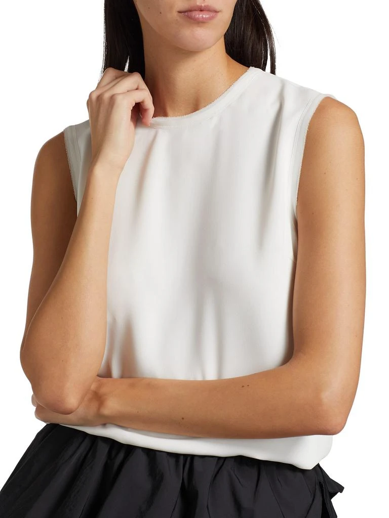 Barneys New York Chiffon Frayed Shell Top 4