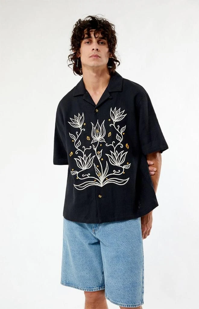 PacSun Provincial Oversized Embroidered Camp Shirt 1