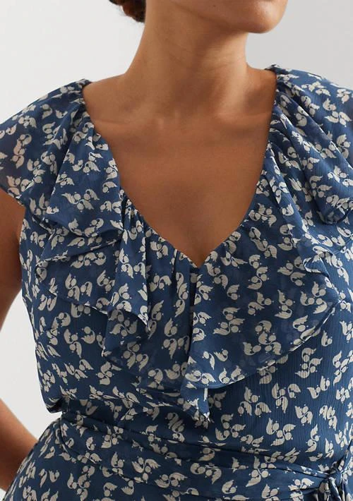 Ralph Lauren Ralph Lauren Plus Size Floral Ruffle Trim Georgette Dress 4