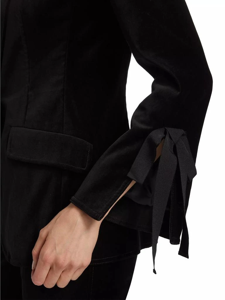 Cinq à Sept Lou Bow-Detailed Velvet Blazer 6