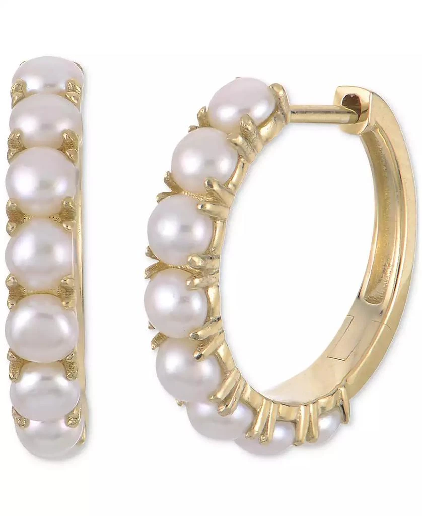 Macy
s Cultured Freshwater Pearl (2-1/2-3mm) Small Hoop Earrings in 14k Yellow Gold Over Sterling Silver, 1/2" 3