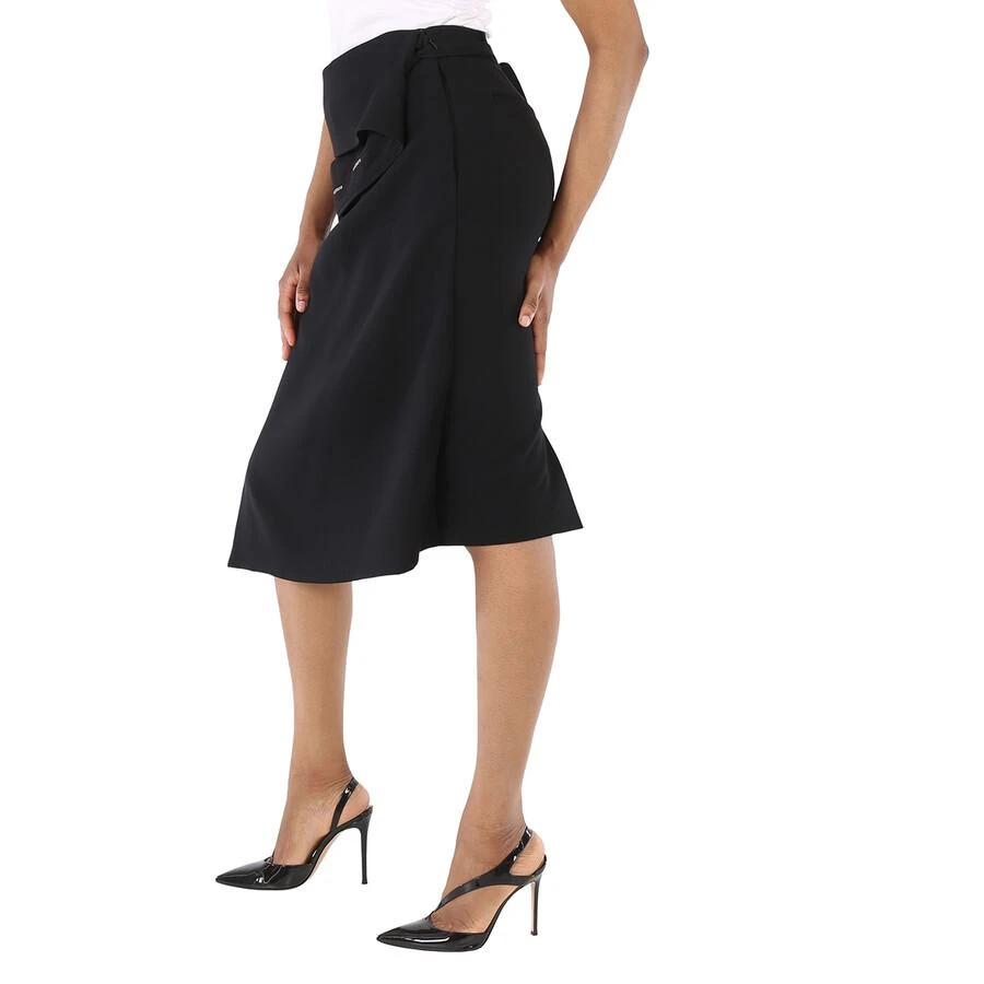Burberry Ladies Black Asymmetrical Wrap Midi Skirt 3