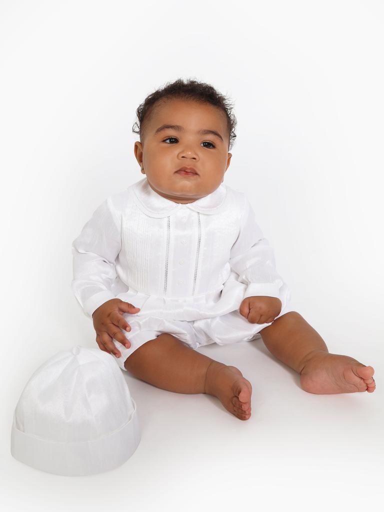 Sarah Louise Sarah Louise Baby Boys Romper And Hat in White
