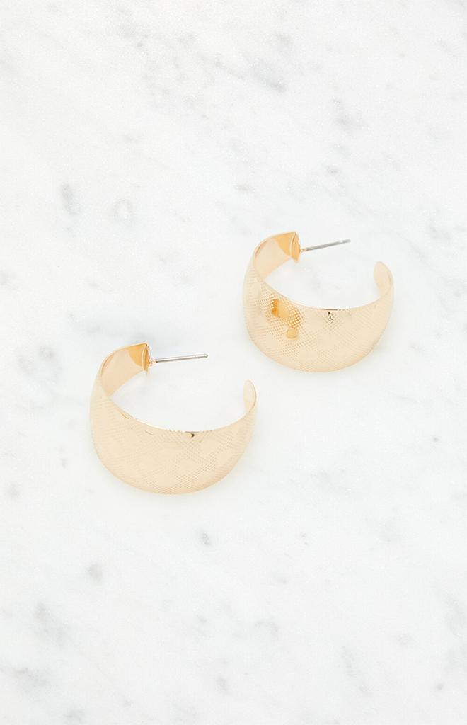 LA Hearts Chunky Heart Print Hoop Earrings