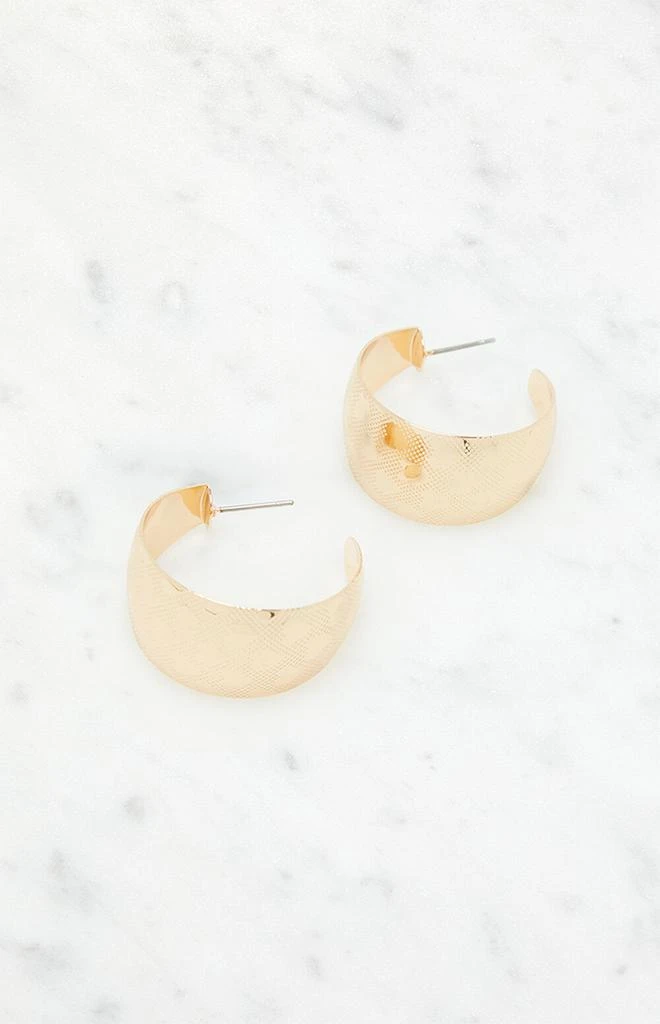 LA Hearts Chunky Heart Print Hoop Earrings 2