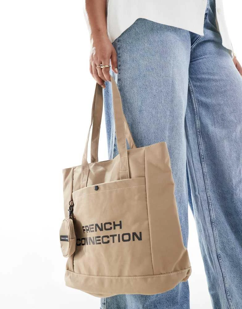 French Connection French Connection shopper tote bag with coin purse in stone 2